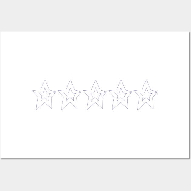 Five Star Very Peri Periwinkle Blue Color of the Year 2022 Wall Art by ellenhenryart